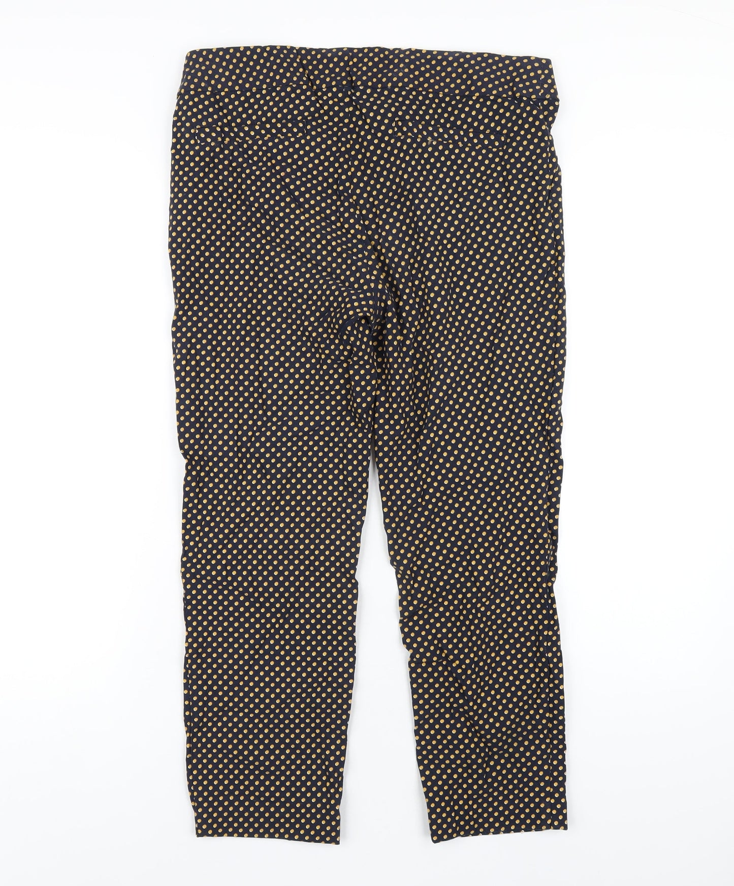 Adrienne Vittadini Womens Blue Polka Dot Viscose Capri Trousers Size 4 L25 in Regular