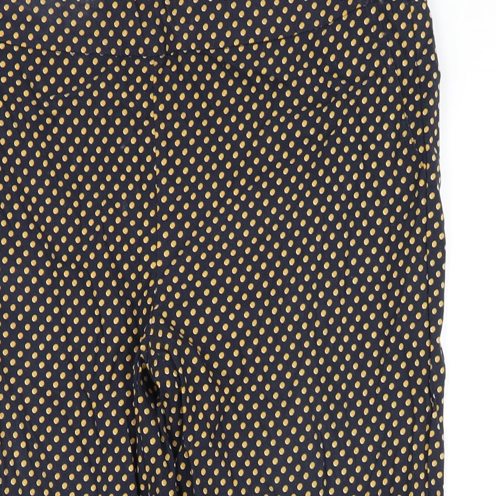 Adrienne Vittadini Womens Blue Polka Dot Viscose Capri Trousers Size 4 L25 in Regular