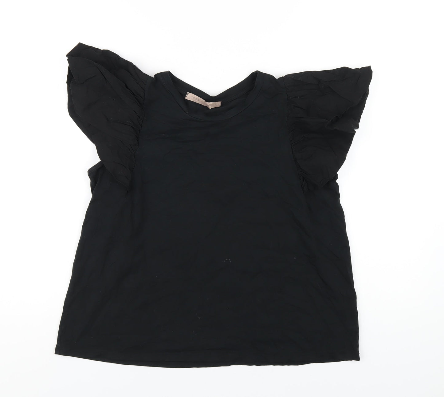 Womens UK Size M Coast Black Basic T-Shirt
