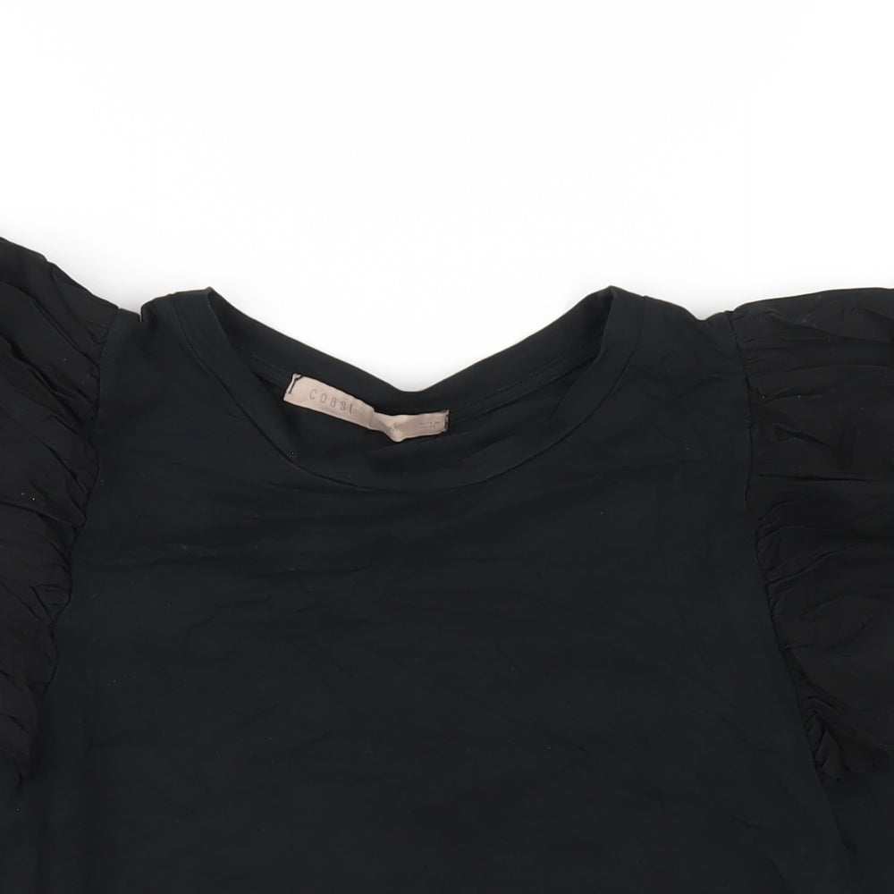 Womens UK Size M Coast Black Basic T-Shirt