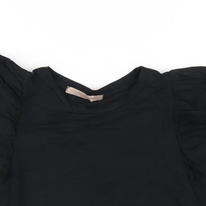 Womens UK Size M Coast Black Basic T-Shirt