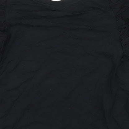 Womens UK Size M Coast Black Basic T-Shirt