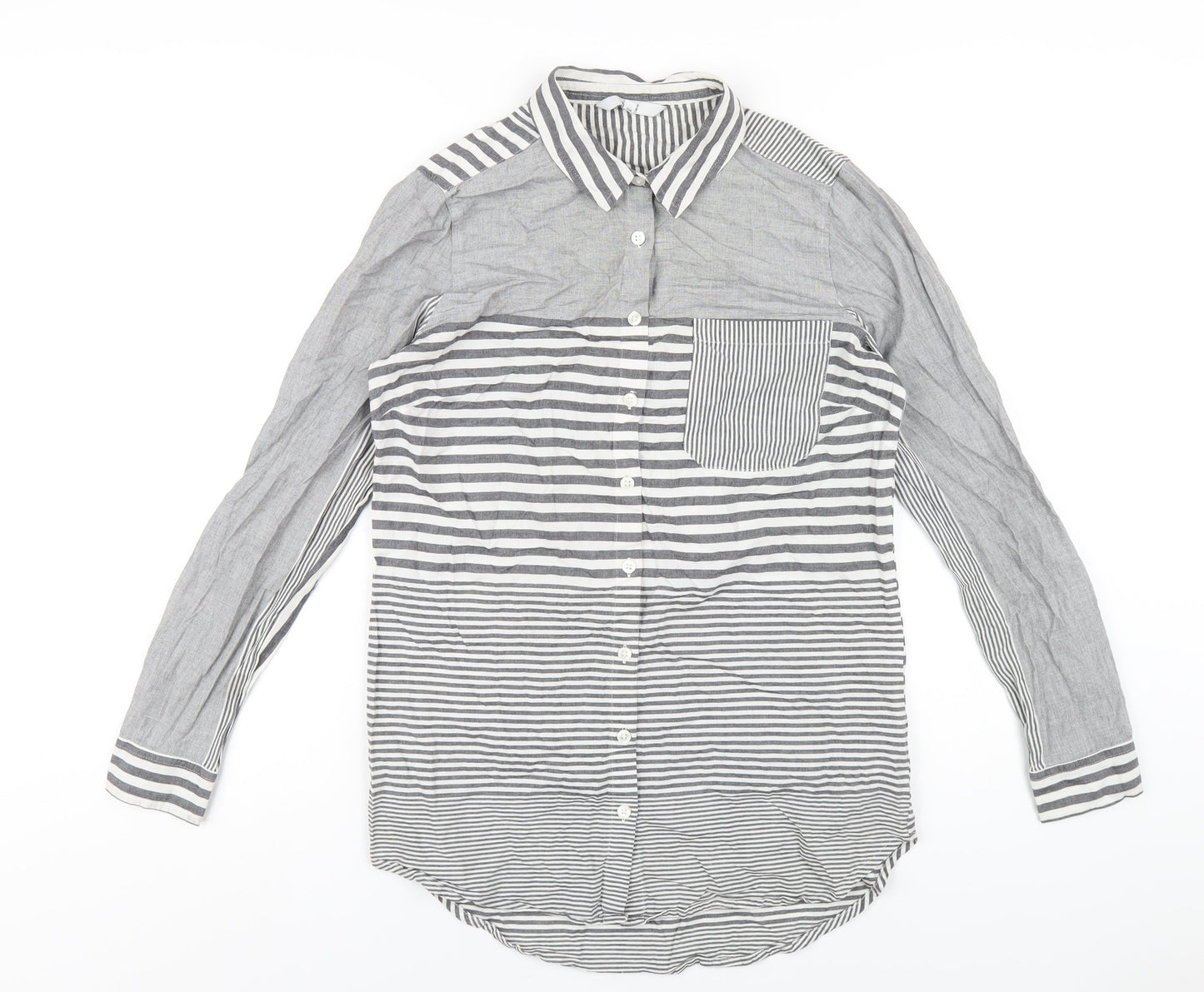 Womens UK Size 8 NEXT Grey Basic Button-Up