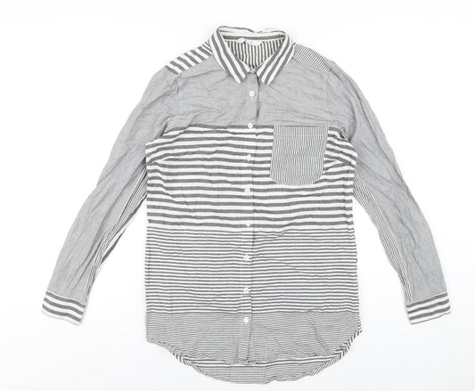 Womens UK Size 8 NEXT Grey Basic Button-Up
