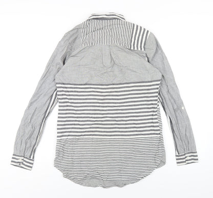 Womens UK Size 8 NEXT Grey Basic Button-Up