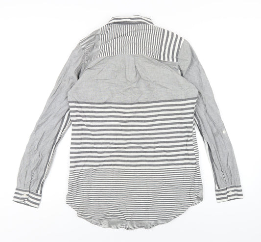 Womens UK Size 8 NEXT Grey Basic Button-Up
