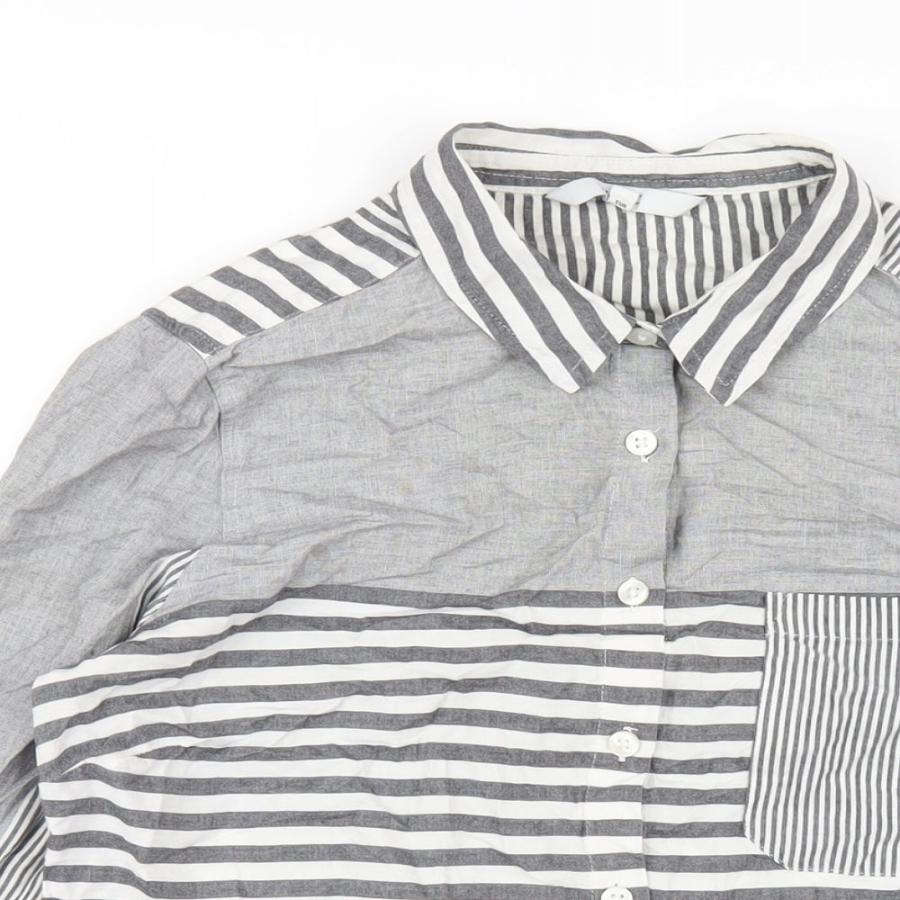 Womens UK Size 8 NEXT Grey Basic Button-Up