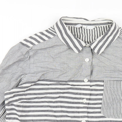 Womens UK Size 8 NEXT Grey Basic Button-Up