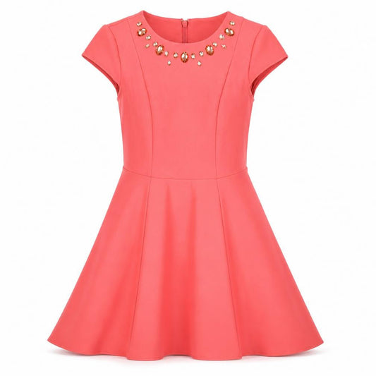 Untold Womens Pink Viscose A-Line Size 10 Round Neck Zip