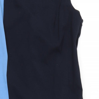 NEXT Womens Blue Polyester A-Line Size 14 Round Neck Zip