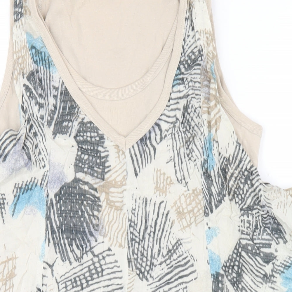 Sandwich Womens Multicoloured Geometric Cotton Tank Dress Size 10 Scoop Neck Pullover