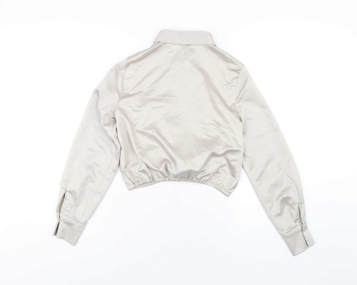 Womens UK Size 4 Topshop Beige Cropped Button-Up