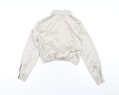 Womens UK Size 4 Topshop Beige Cropped Button-Up
