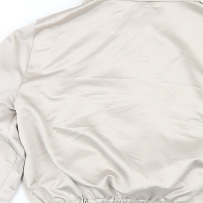 Womens UK Size 4 Topshop Beige Cropped Button-Up