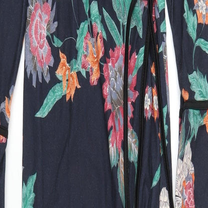 Boohoo Womens Multicoloured Floral Polyester Wrap Dress Size 8 V-Neck Tie