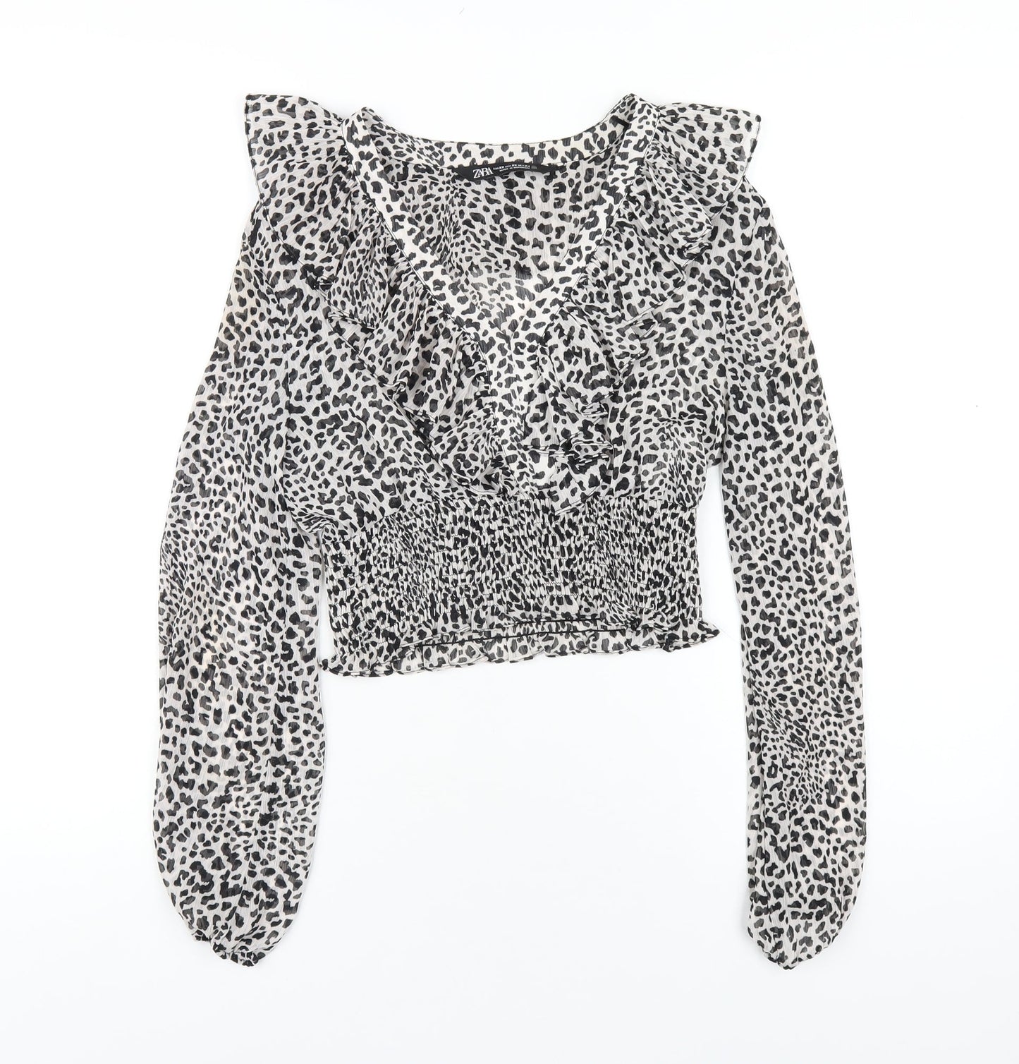 Womens UK Size XS Zara Grey Basic Blouse