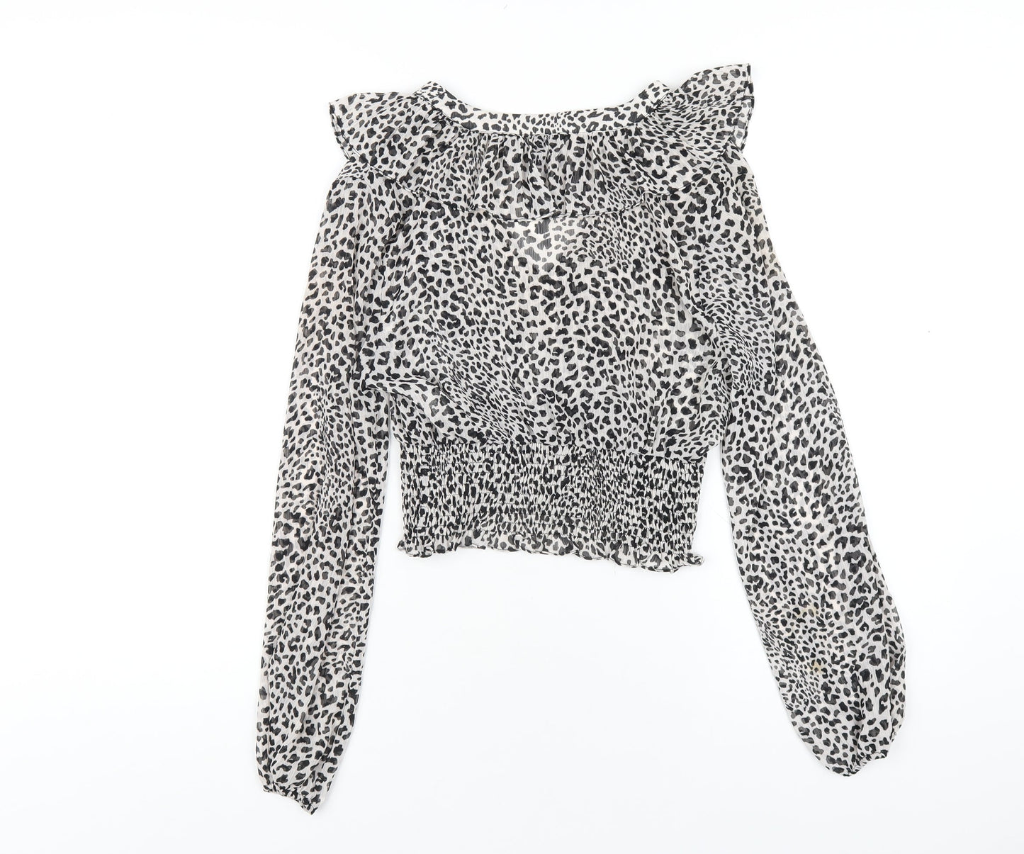 Womens UK Size XS Zara Grey Basic Blouse