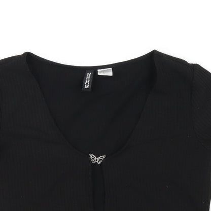 Womens UK Size M H&M Black Basic T-Shirt
