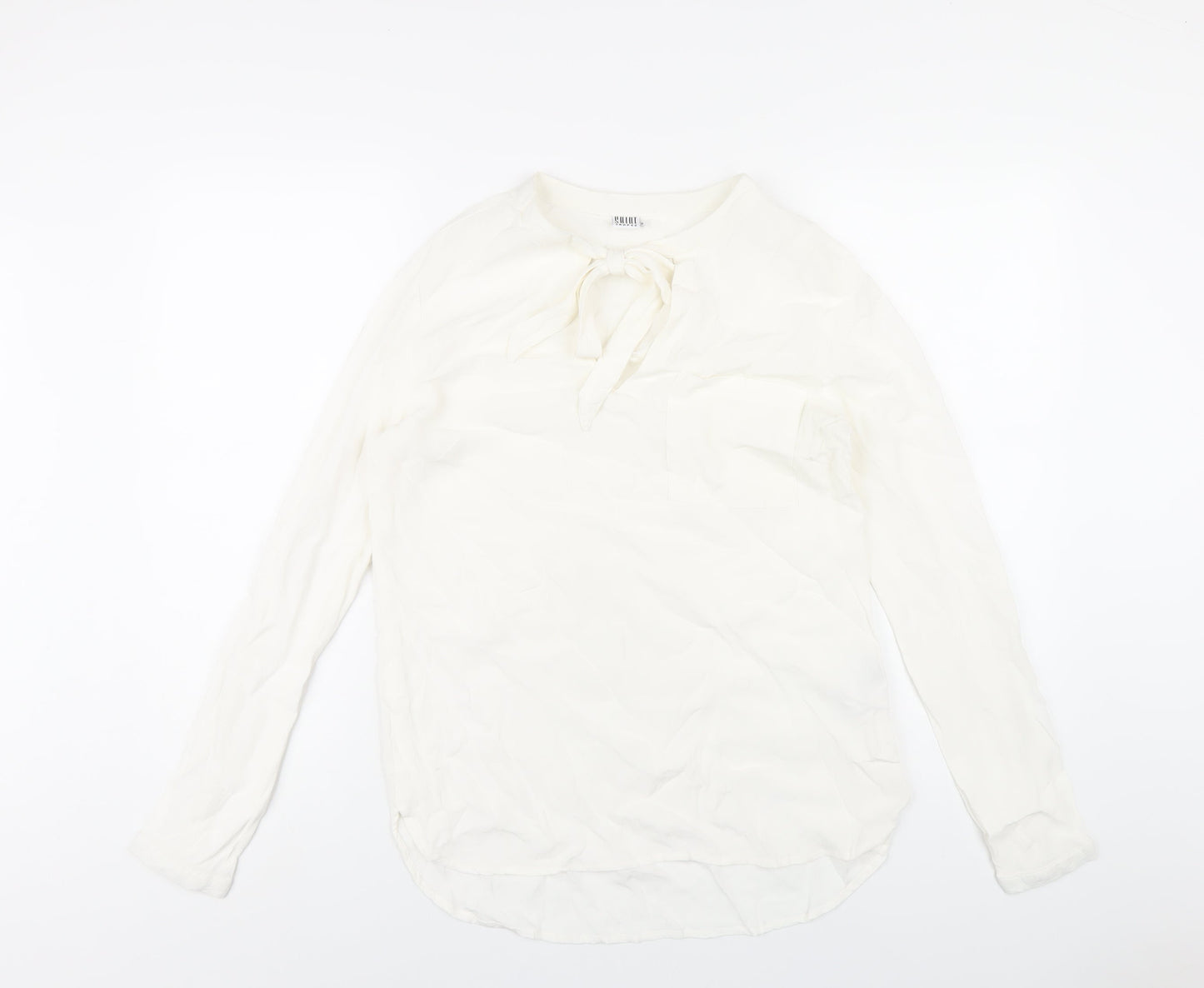 Womens UK Size S Saint Tropez Clothing White Basic Blouse