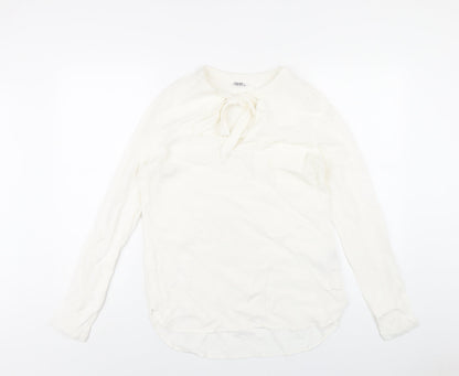 Womens UK Size S Saint Tropez Clothing White Basic Blouse