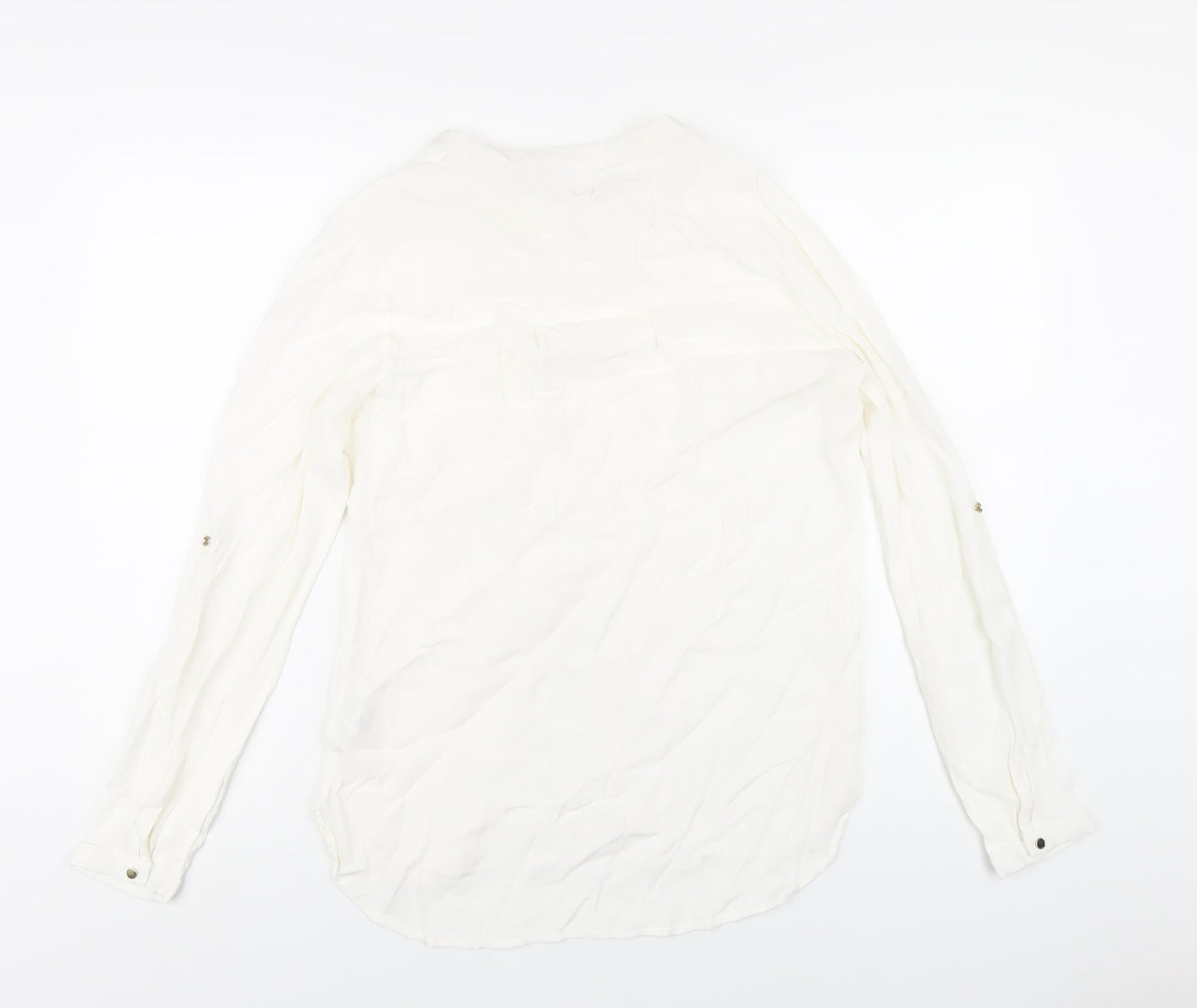 Womens UK Size S Saint Tropez Clothing White Basic Blouse