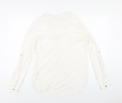 Womens UK Size S Saint Tropez Clothing White Basic Blouse