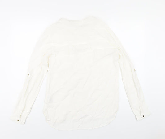 Womens UK Size S Saint Tropez Clothing White Basic Blouse