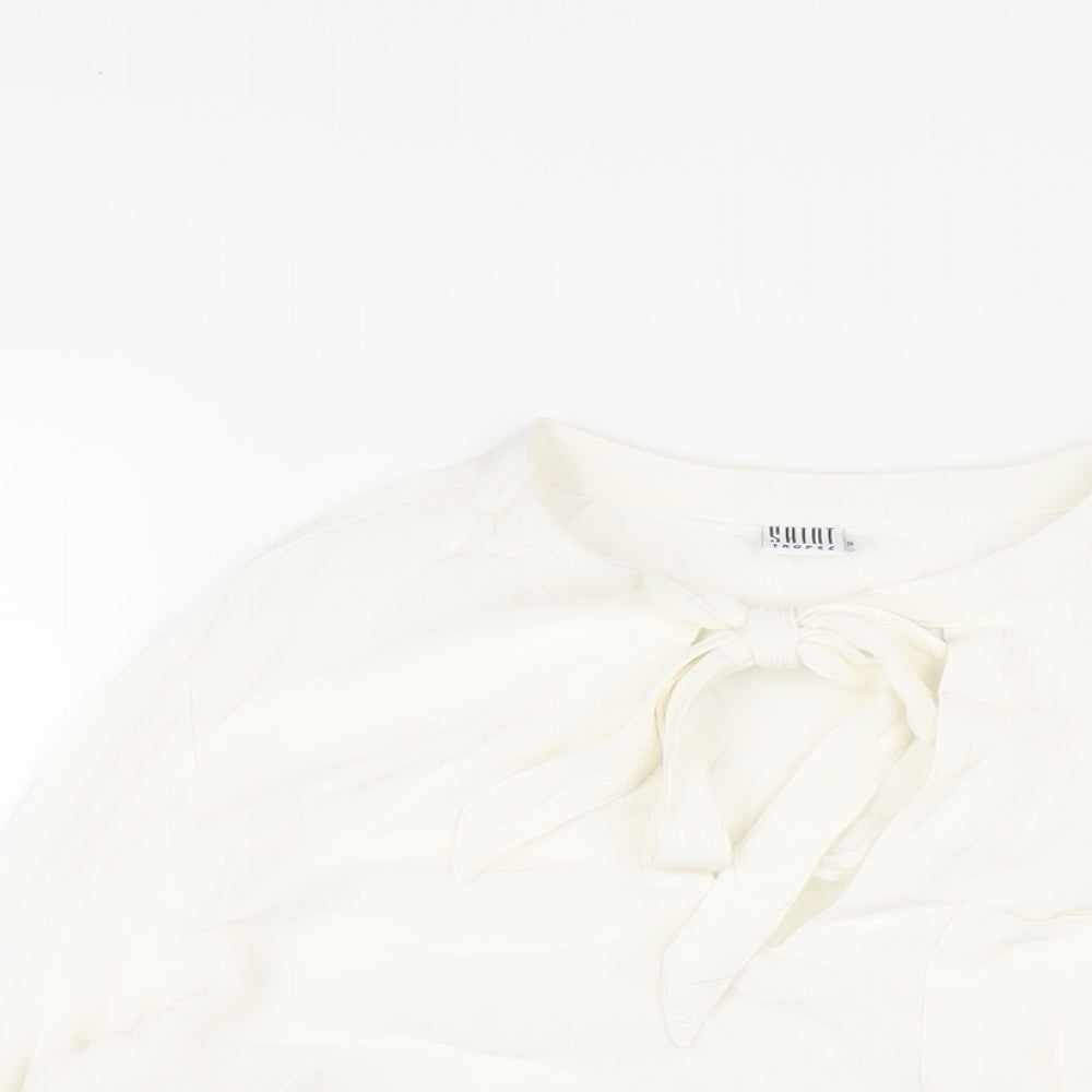 Womens UK Size S Saint Tropez Clothing White Basic Blouse