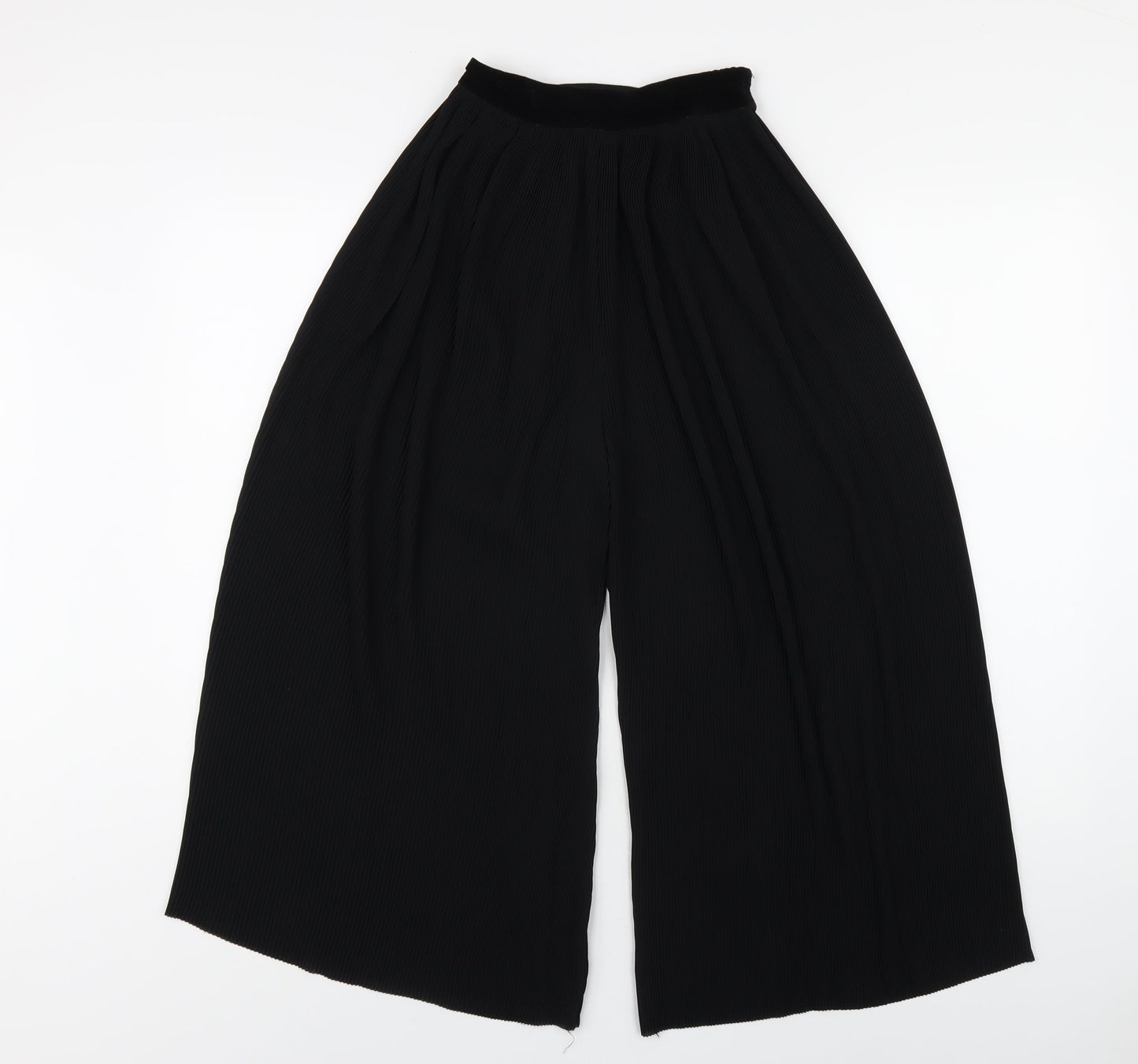 Womens UK Size XS Zara Regular Fit Capri Black Trousers