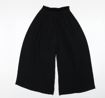 Womens UK Size XS Zara Regular Fit Capri Black Trousers