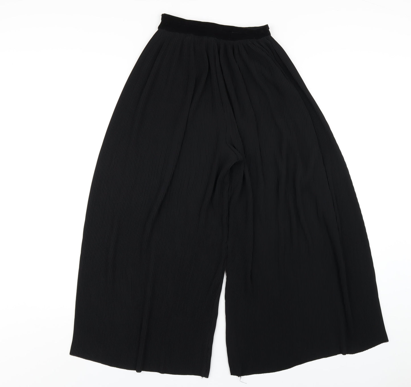 Womens UK Size XS Zara Regular Fit Capri Black Trousers