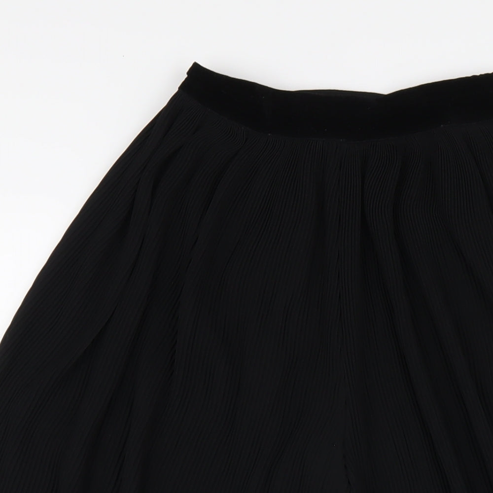 Womens UK Size XS Zara Regular Fit Capri Black Trousers