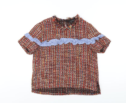 Womens UK Size M Zara Multicoloured Basic T-Shirt