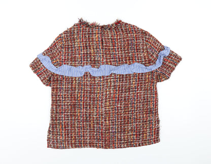Womens UK Size M Zara Multicoloured Basic T-Shirt