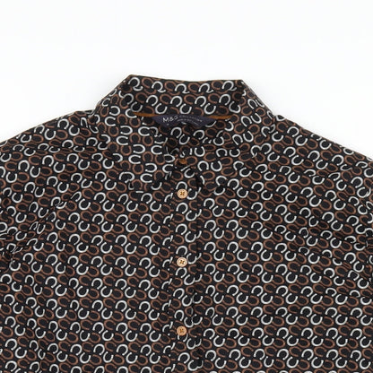 Womens UK Size 10 Marks and Spencer Black Basic Button-Up