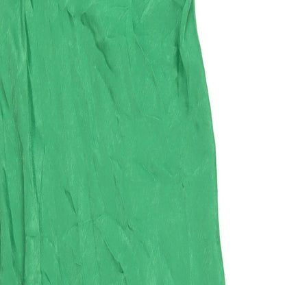 Zara Womens Green Polyester Ball Gown Size S V-Neck Pullover