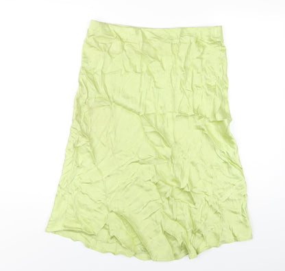 H&M Womens Green Viscose A-Line Skirt Size M