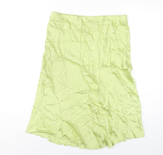 H&M Womens Green Viscose A-Line Skirt Size M