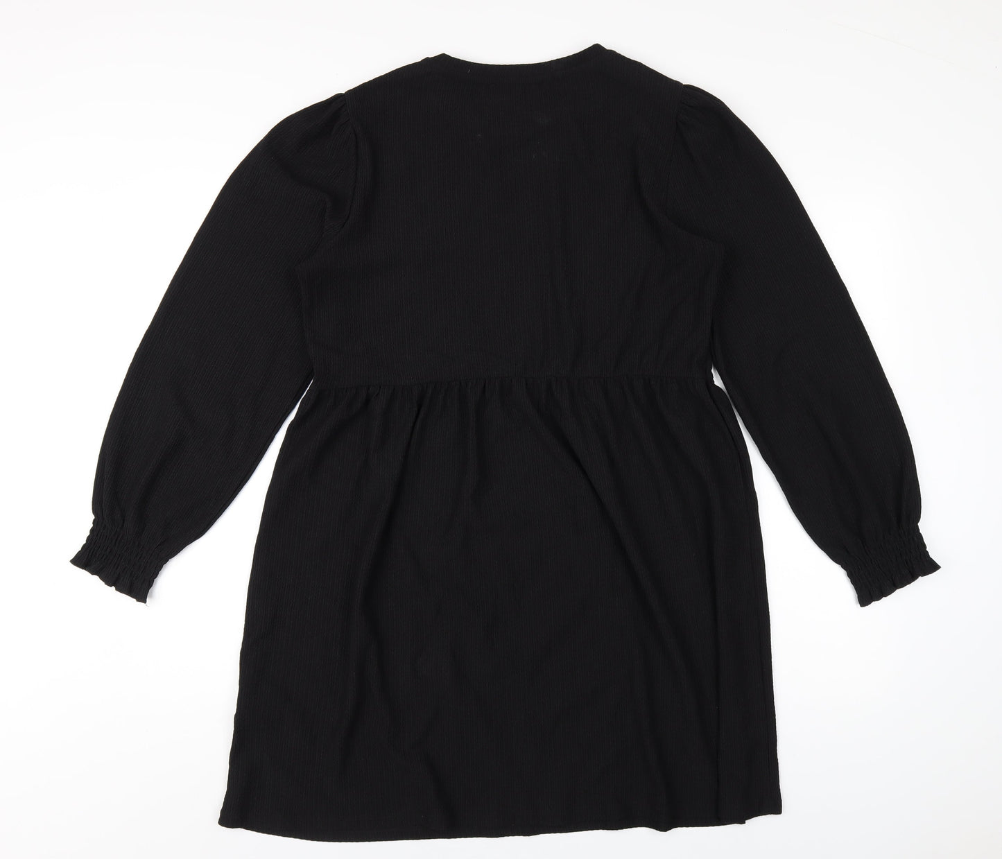 New Look Womens Black Polyester A-Line Size 12 Round Neck Pullover