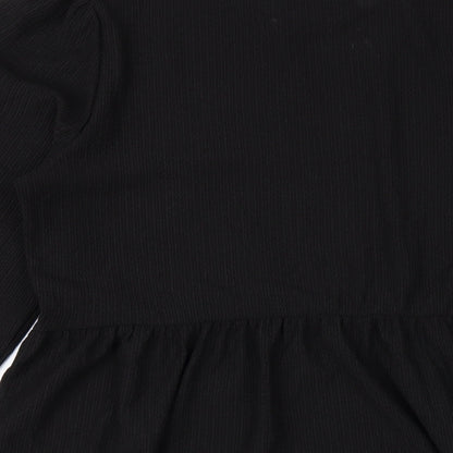 New Look Womens Black Polyester A-Line Size 12 Round Neck Pullover