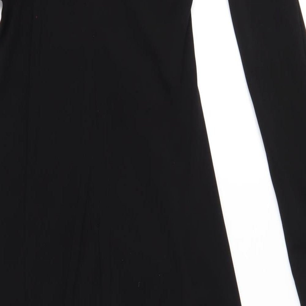 Zara Womens Black Polyester Maxi Size XS Round Neck Zip