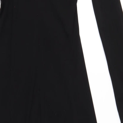 Zara Womens Black Polyester Maxi Size XS Round Neck Zip