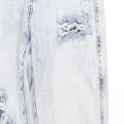 Queen Hearts Womens Blue Cotton Straight Jeans Size S L34 in Regular Zip