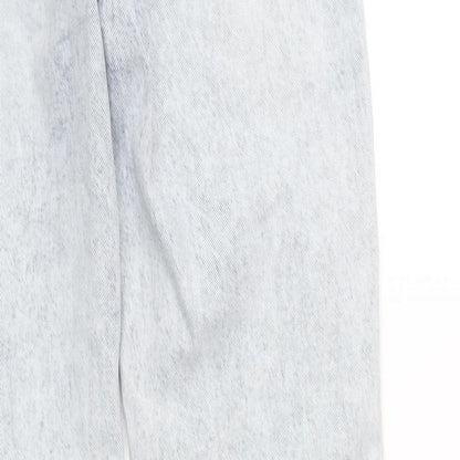 Queen Hearts Womens Blue Cotton Straight Jeans Size S L34 in Regular Zip