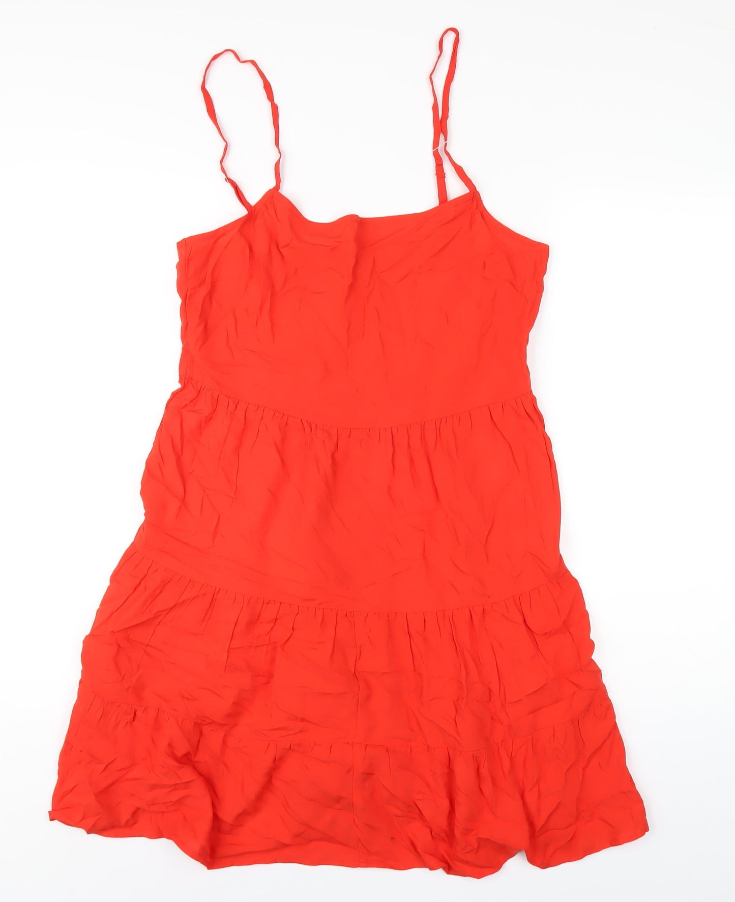 NEXT Womens Red Viscose A-Line Size 14 Square Neck Pullover