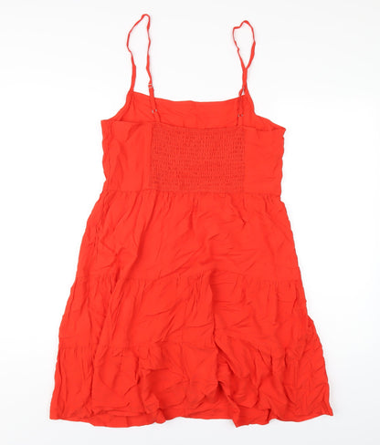 NEXT Womens Red Viscose A-Line Size 14 Square Neck Pullover