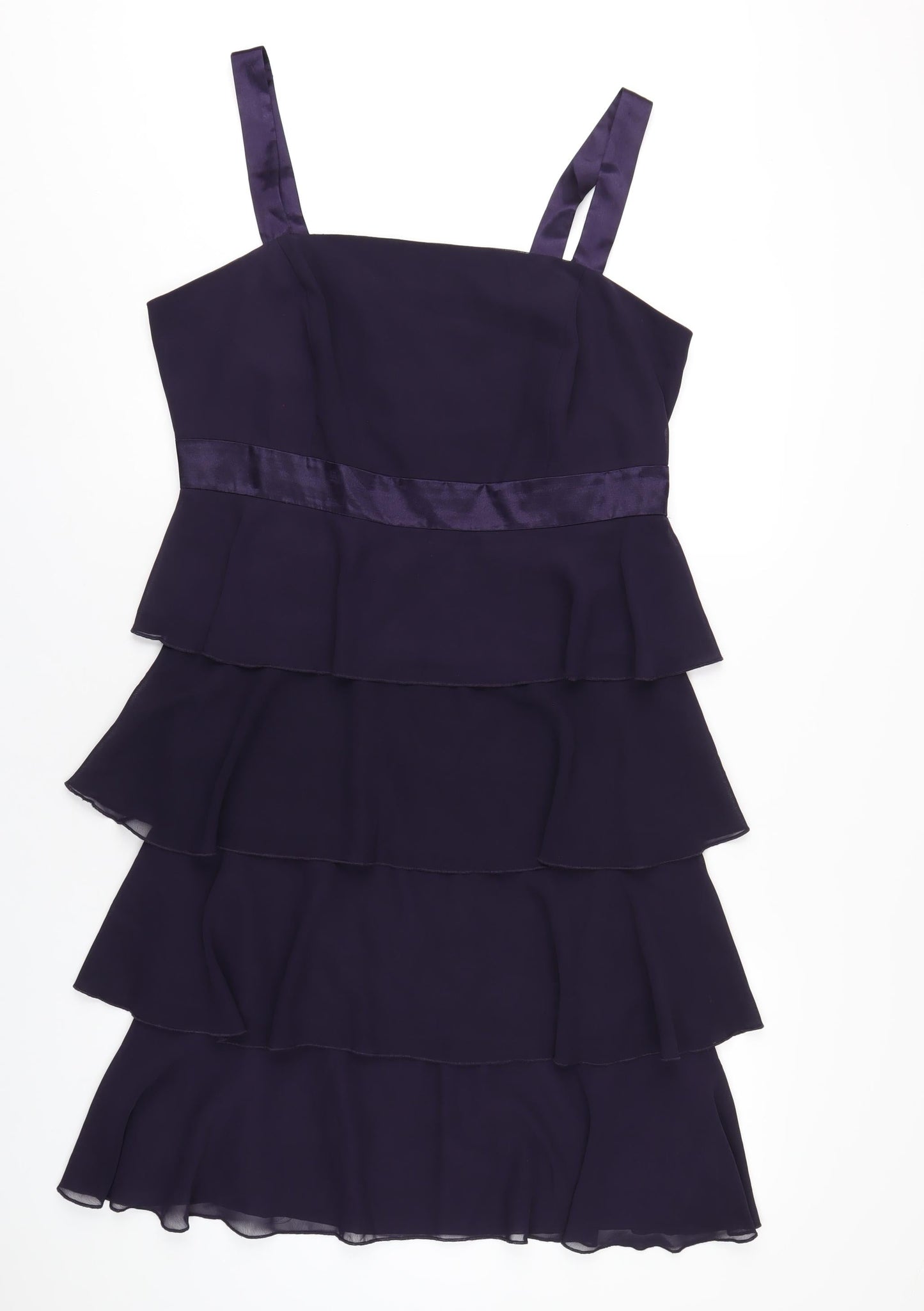 Klass Womens Purple Polyester A-Line Size 18 Square Neck Zip