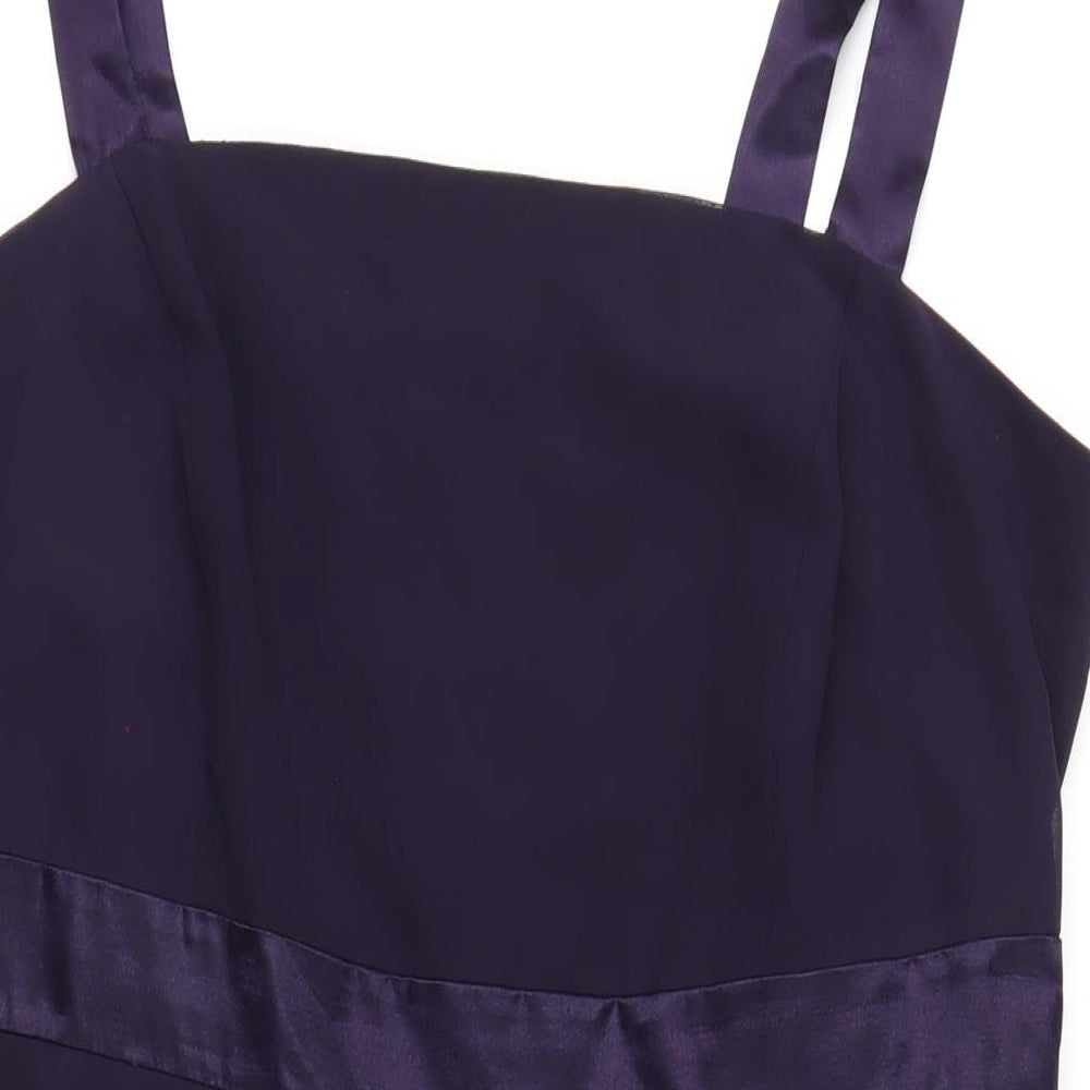 Klass Womens Purple Polyester A-Line Size 18 Square Neck Zip