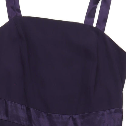 Klass Womens Purple Polyester A-Line Size 18 Square Neck Zip