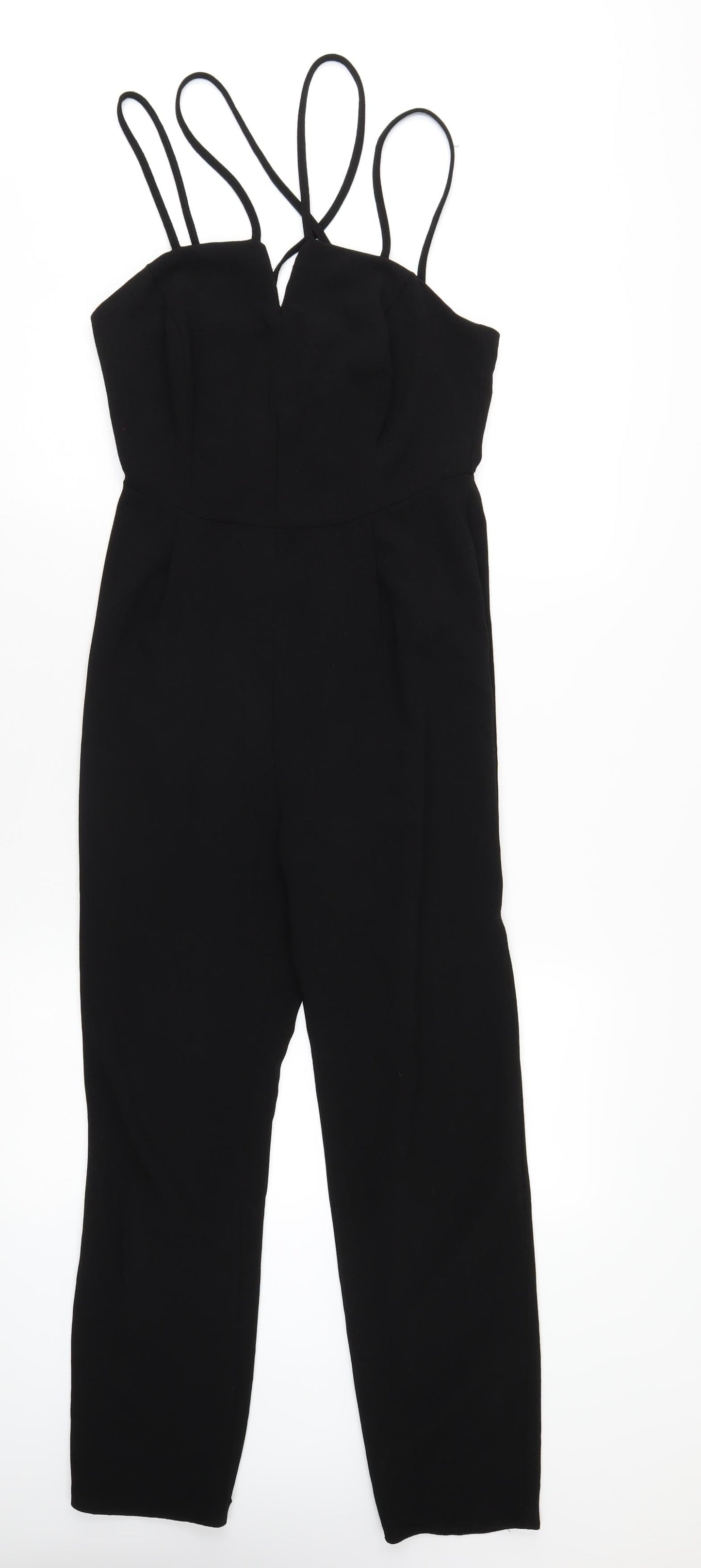 New Look Womens Black Polyester Jumpsuit One-Piece Size 10 L27 in Zip